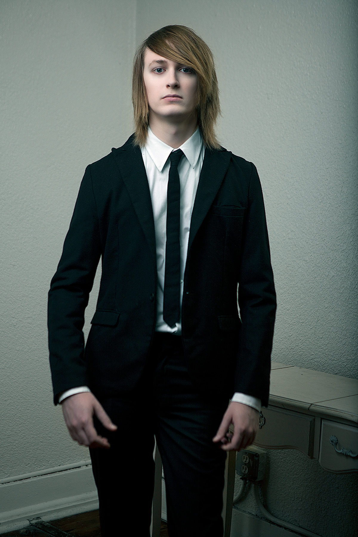 portrait black suit