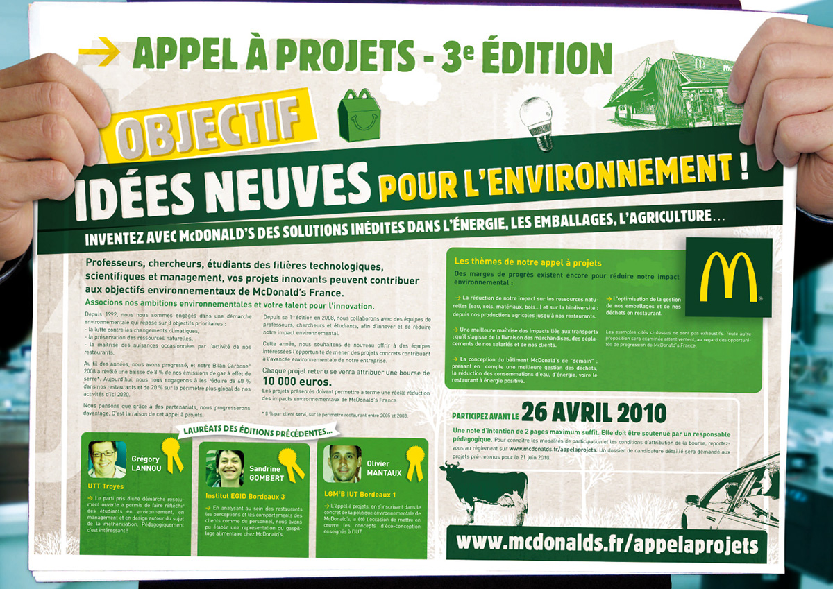 McDonalds environment poster green hands RECYCLED graphic Ecology art direction  billboard