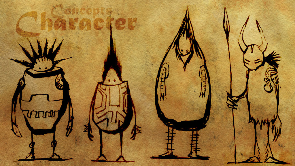 preproduction conceptual Character photoshop ink