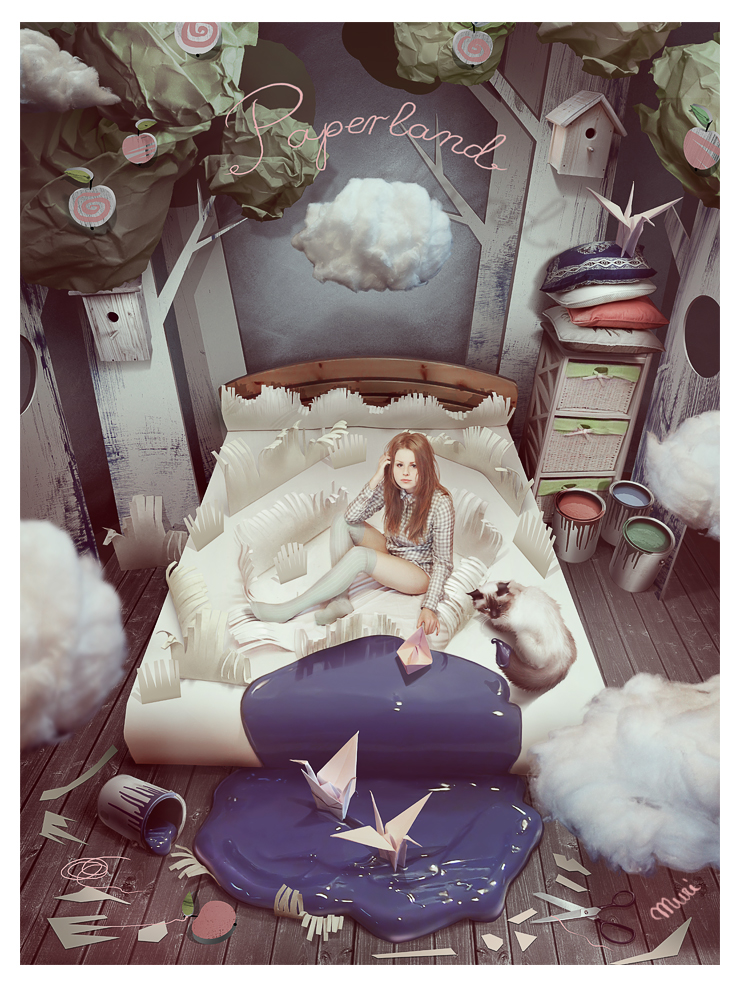 photomanipulation  photo  fawn forest  girl