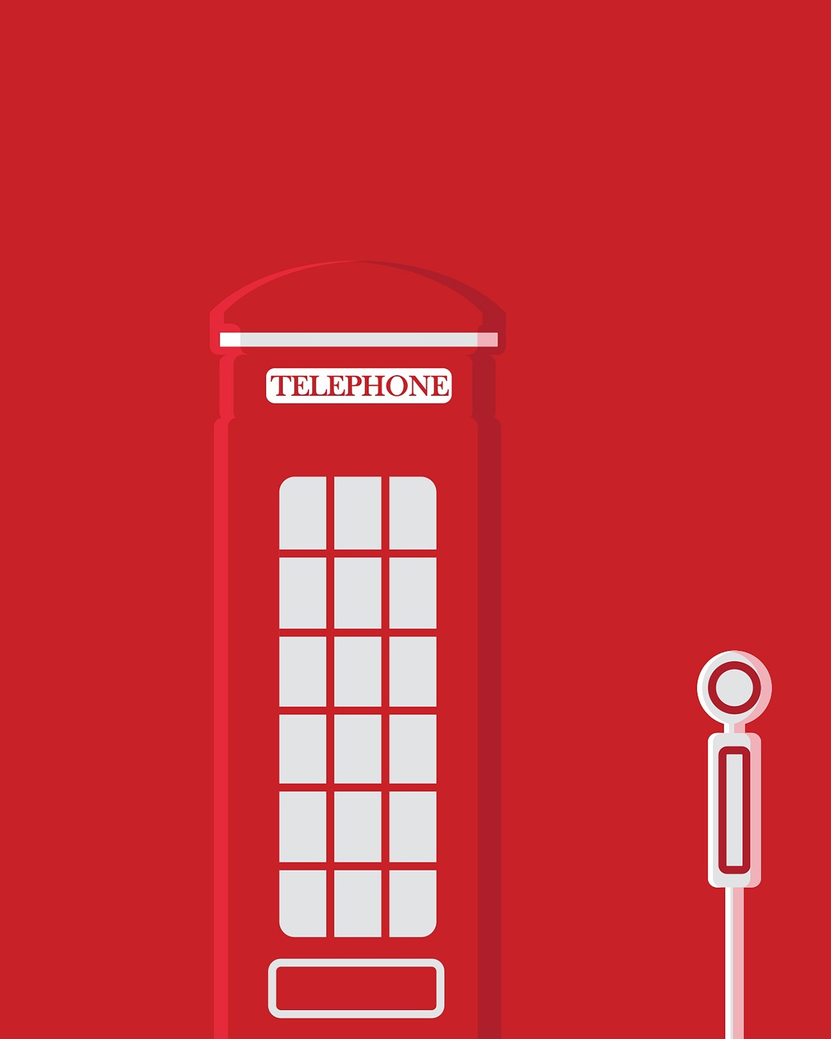 ILLUSTRATION  red five colors telephone box