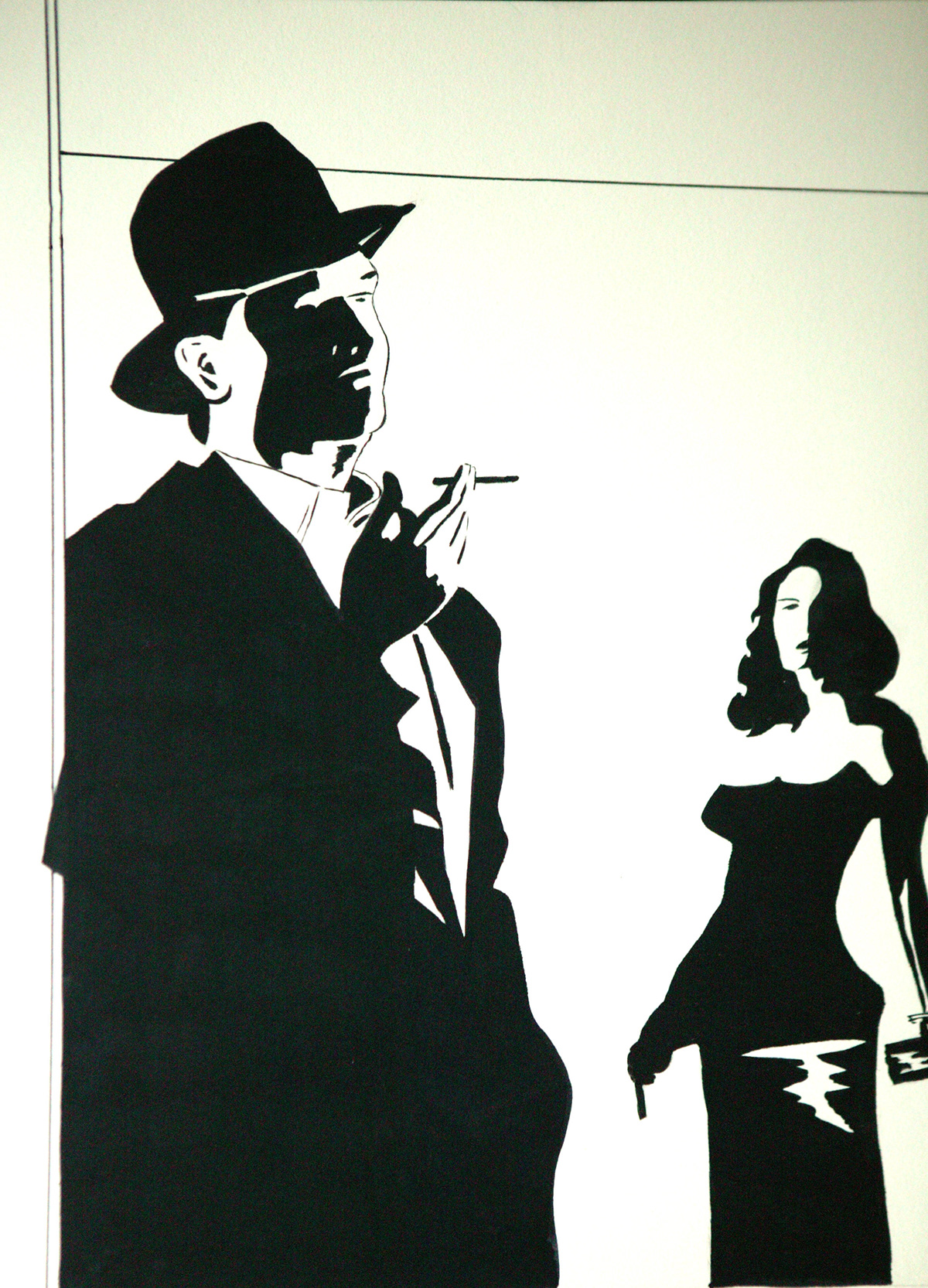 comic noir film noir black White 1950s