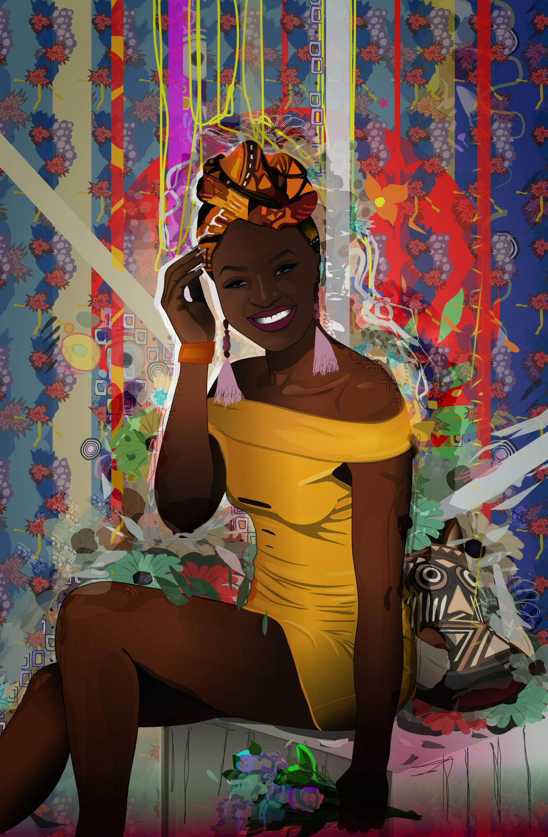 ixnivek melanin inkscape ebony vector ILLUSTRATION  digital afro
