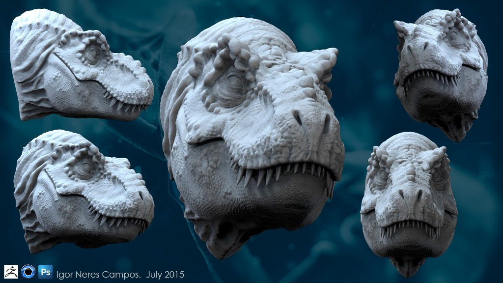 tiranossauro tyrannosaurus REX ambar dinossauro Dinosaur Zbrush keyshot photoshop 3D igor Neres campos Igor Neres Campos t-