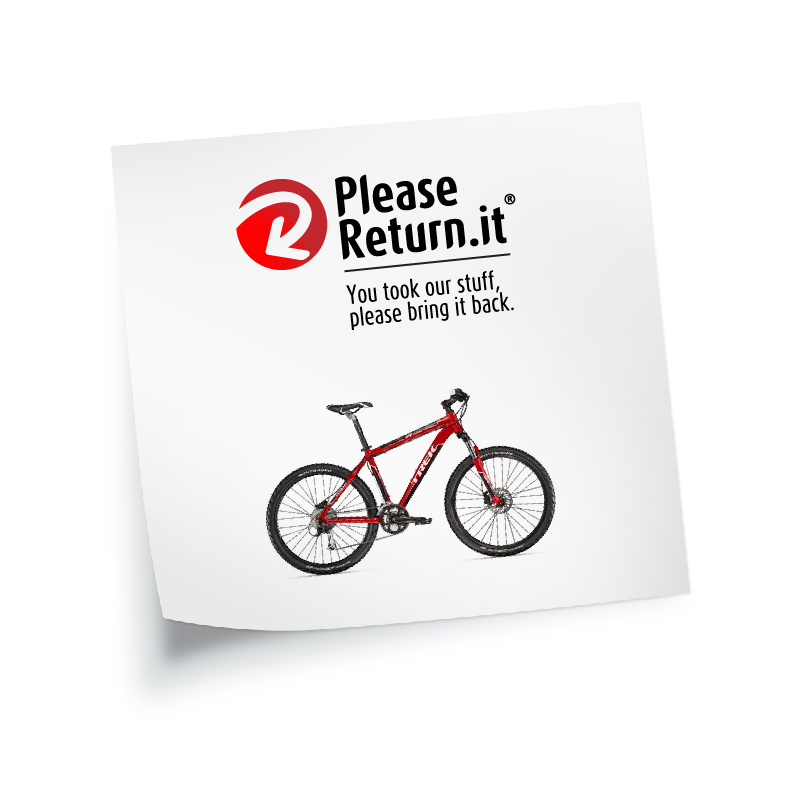 please Return Bike lost red arrow gradient circle letter r Florin negrut Iasi romania design logo