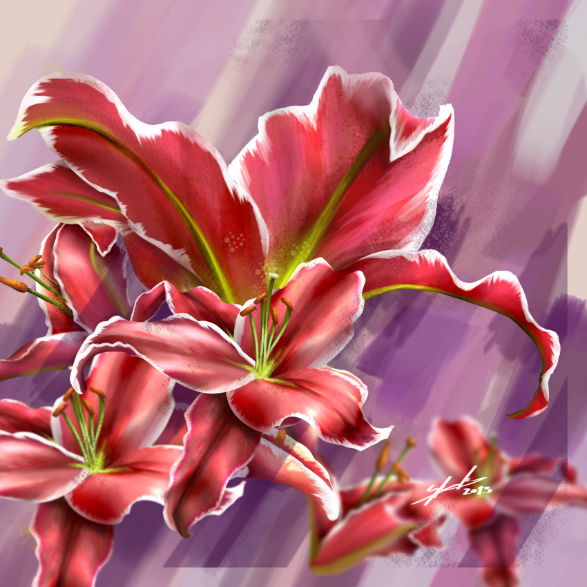 pintura digital Flores pintura quadros impressão em canvas canvas