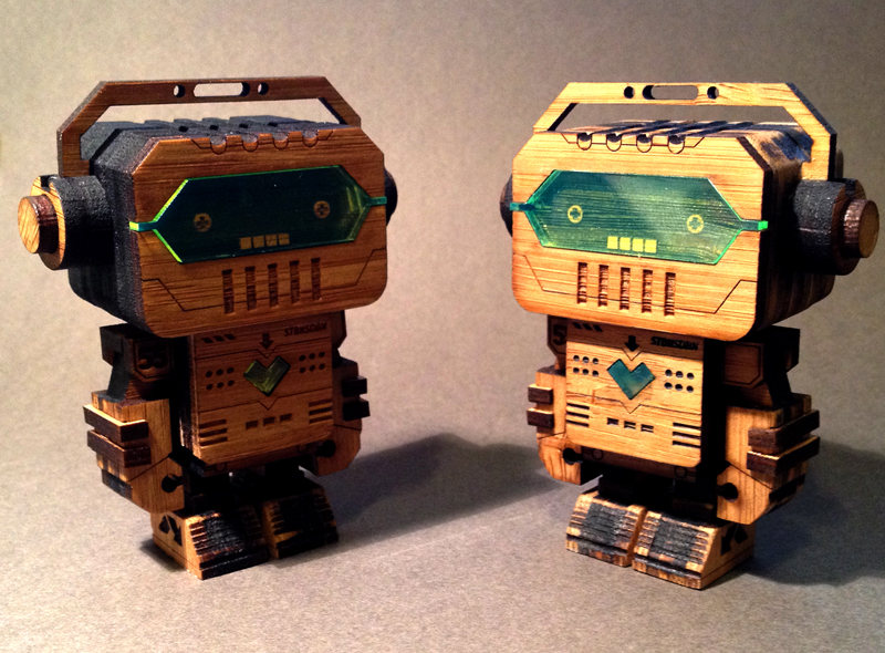 toy  robot  character 3D product bamboo  handmade