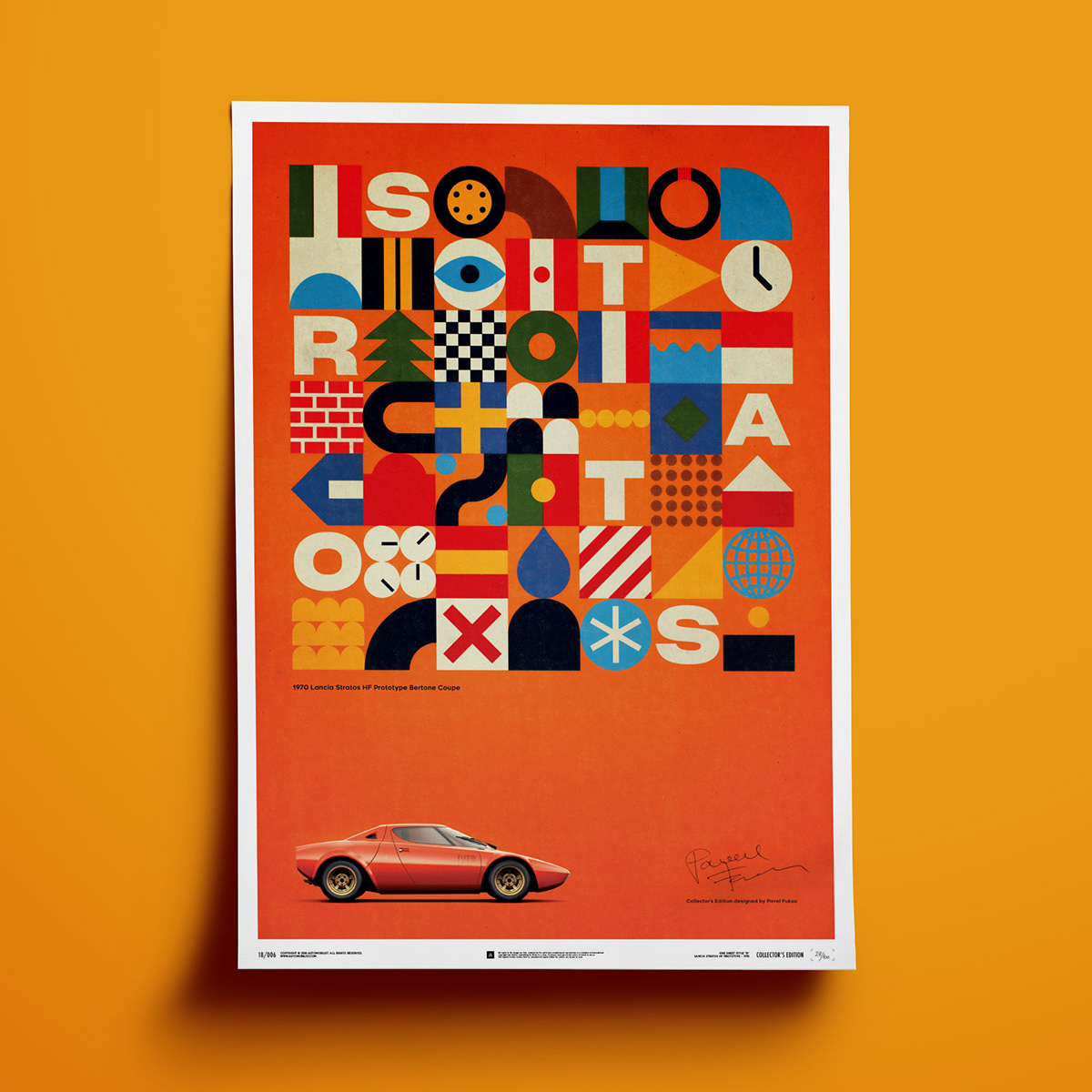 car Racing icons poster italian beauty future driver letters flags