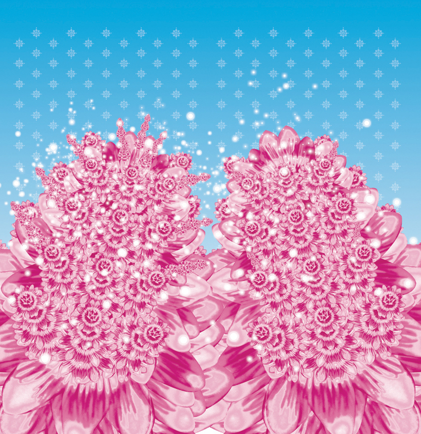 paradise flower mexico fractal blue pink flor paraiso
