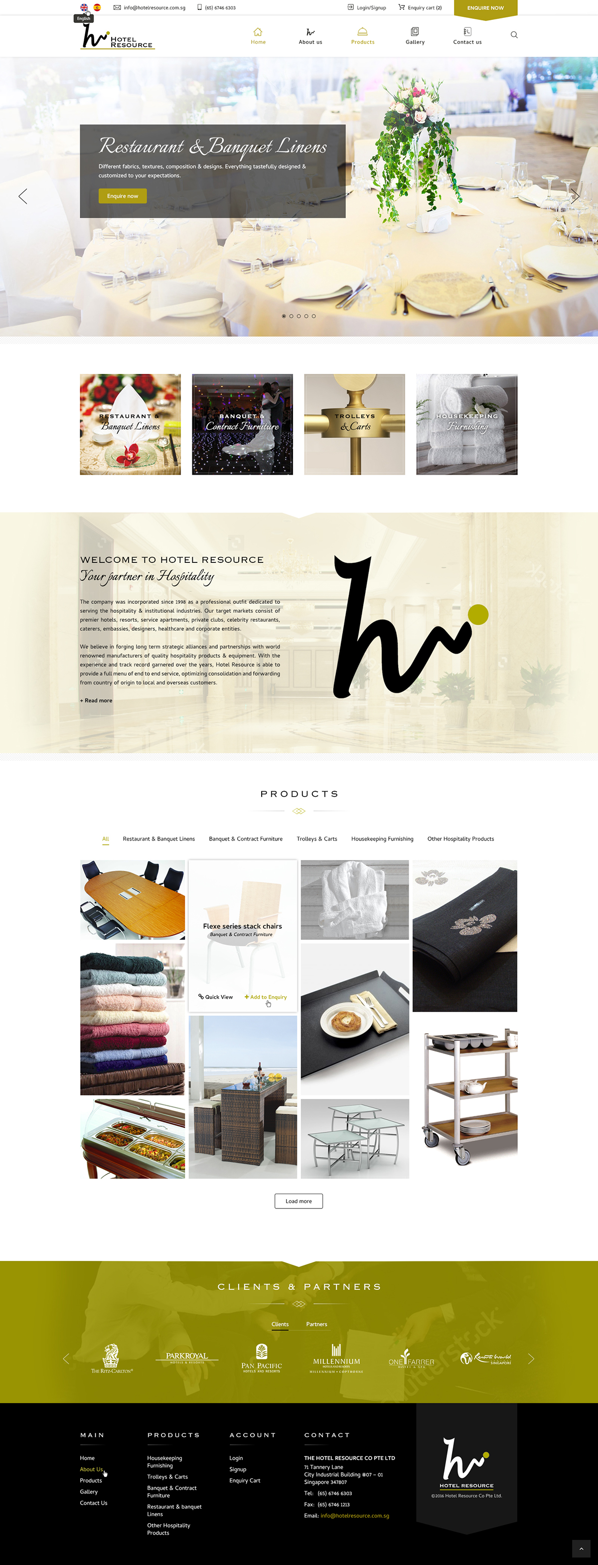 hotel yellow Website Webdesign Mockup