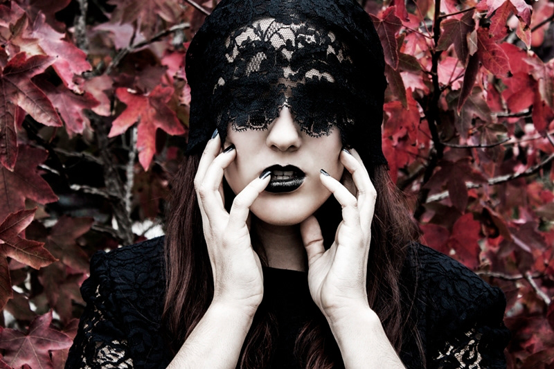 Halloween model editorial gothic Fotografia tematica