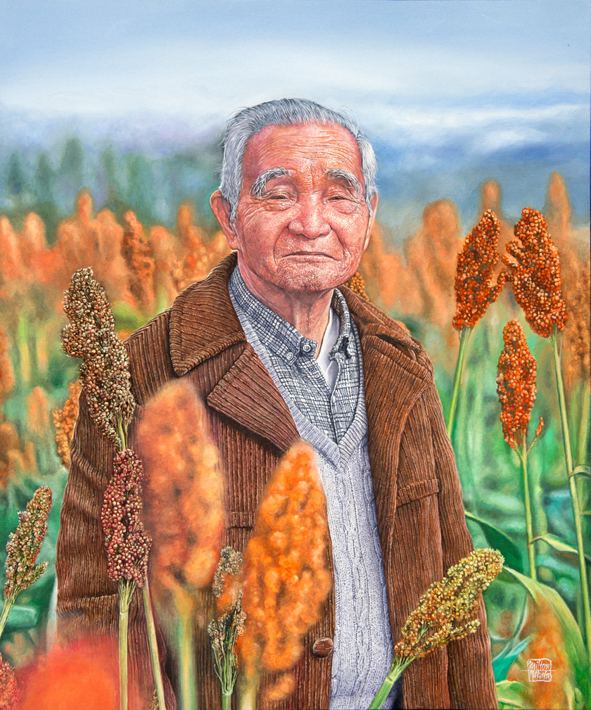 Shunji Nishimura Shunji nishimura portrait retrato nakata milton oil on canvas pintura realismo details detalhes colors Cores Plant