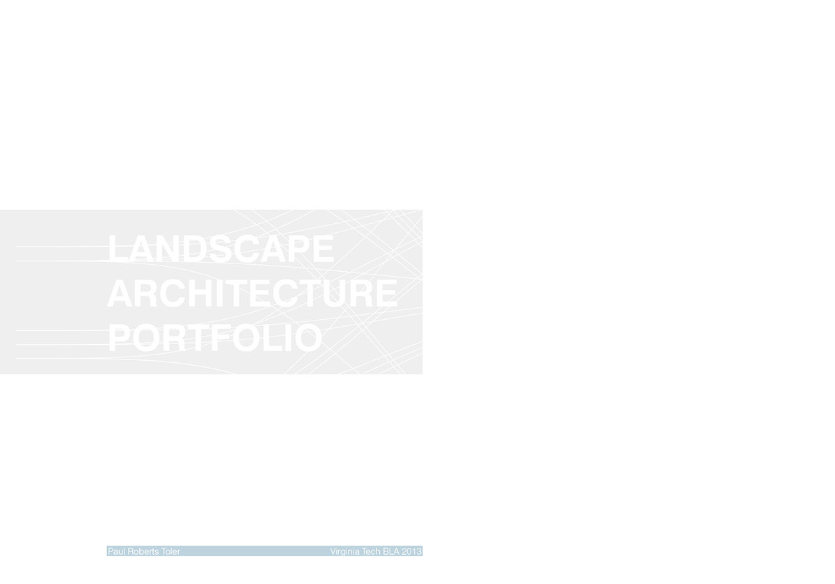 Paul Toler portfolio Landscape Architecture  Urban Design