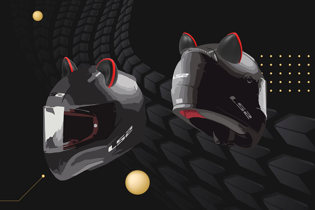 motorcycle design Helmet helmetdesign catears impresión3d 3dprint ears stlfiles