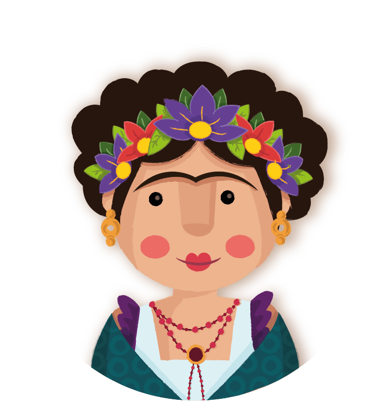 ilustracion vector personaje portrait Character ILLUSTRATION  Frida Kahlo