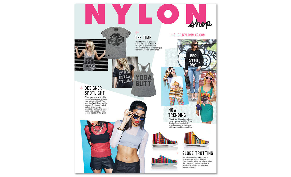 nylon editorial design graphic advertorial recap pages ANTM top model models guys retouch