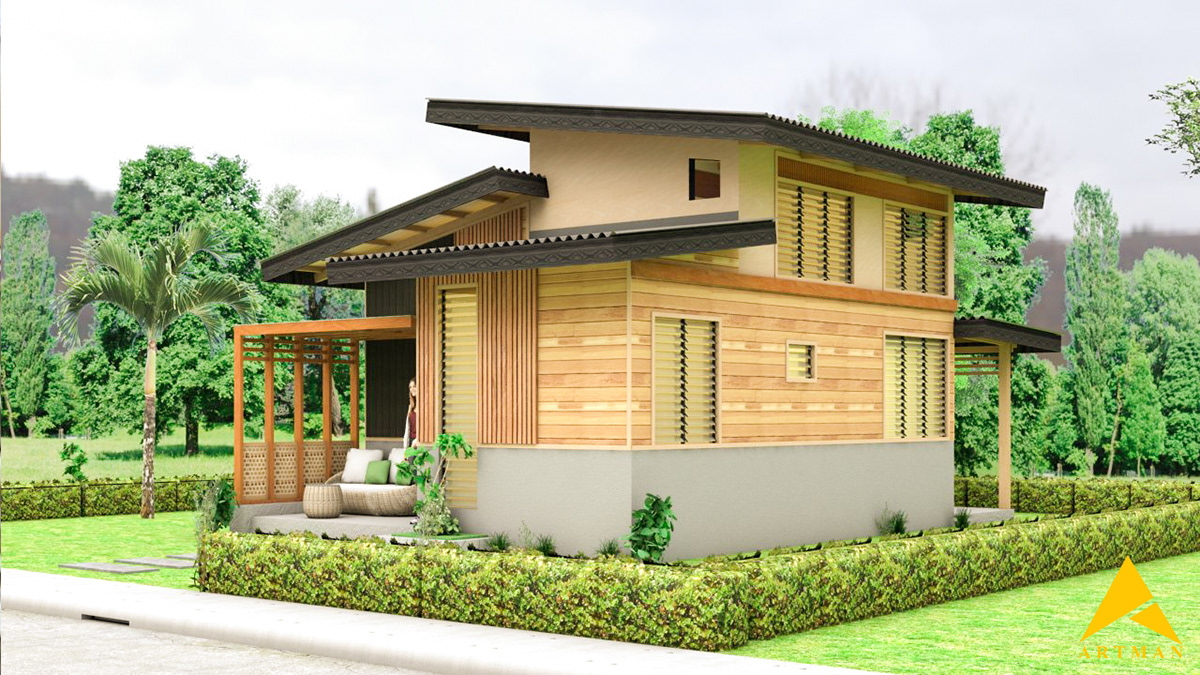 wooden house residential dwelling Log house modern wooden house small house