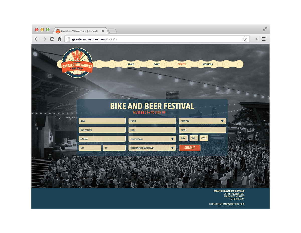 Bike beer festival Website Music Festival tour race Event research Alzheimer