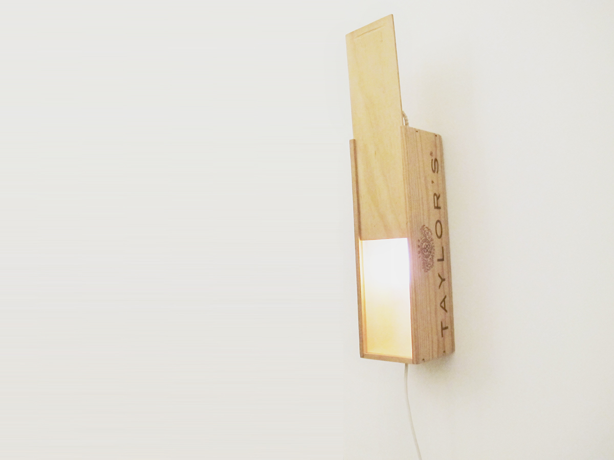 wine box wood Lamp wall lamp