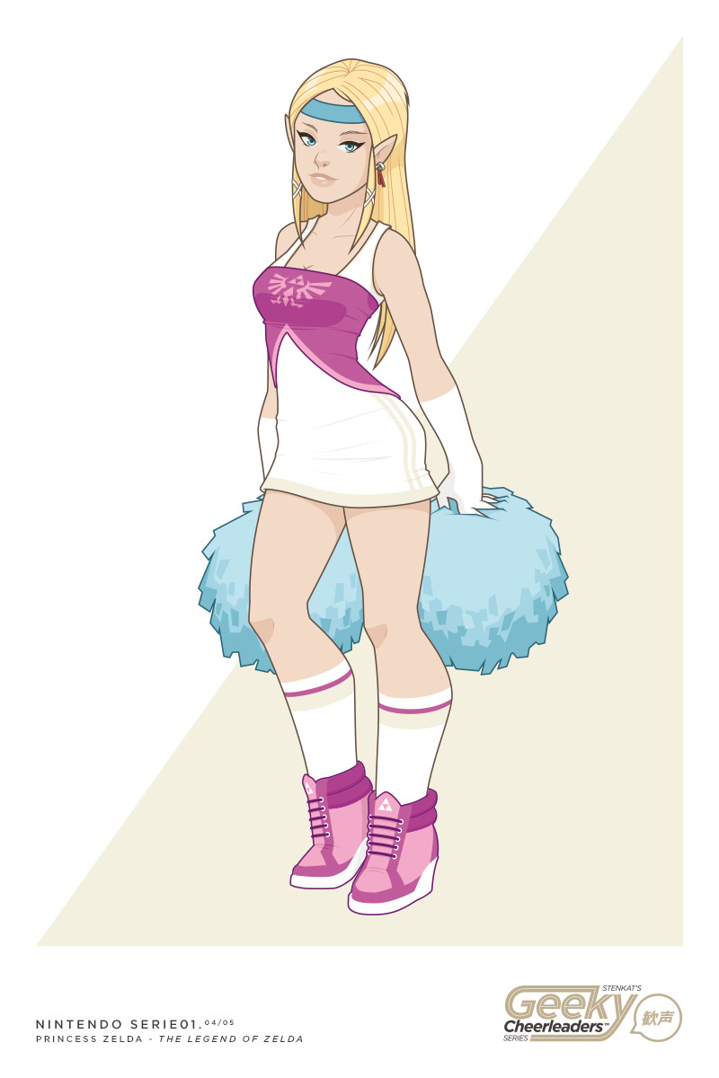 vector pin-up cheerleader girl woman cute sexy Princess peach daisy zelda rosetta Samus Aran metroid Fan Art