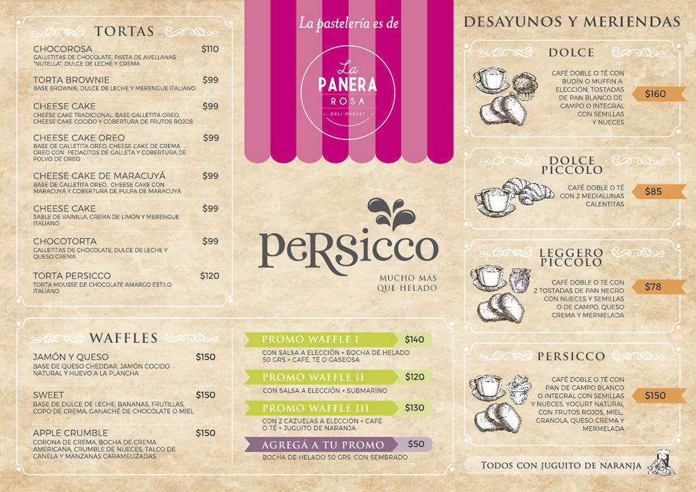 Persicco » rediseño de carta / menú on Behance