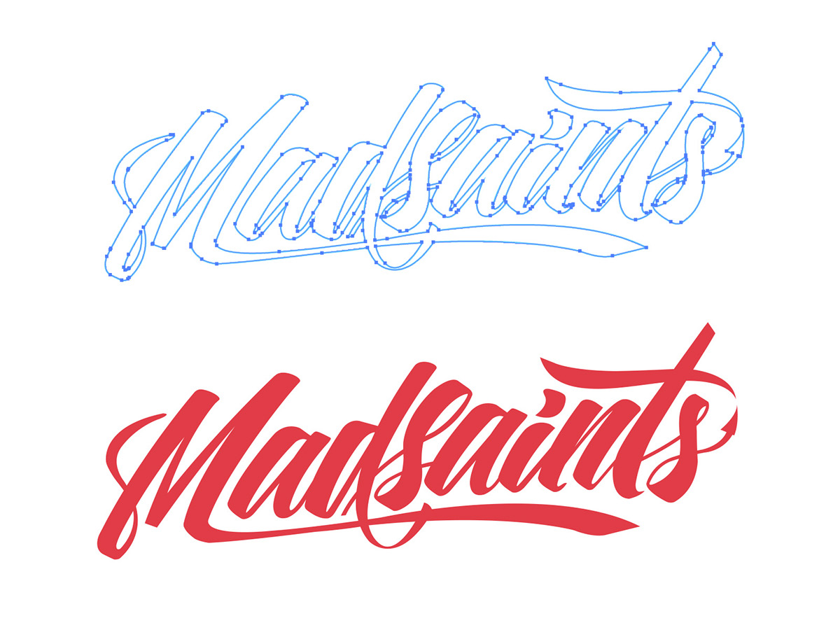 logo lettering wordmark red madsaints hip hop blue