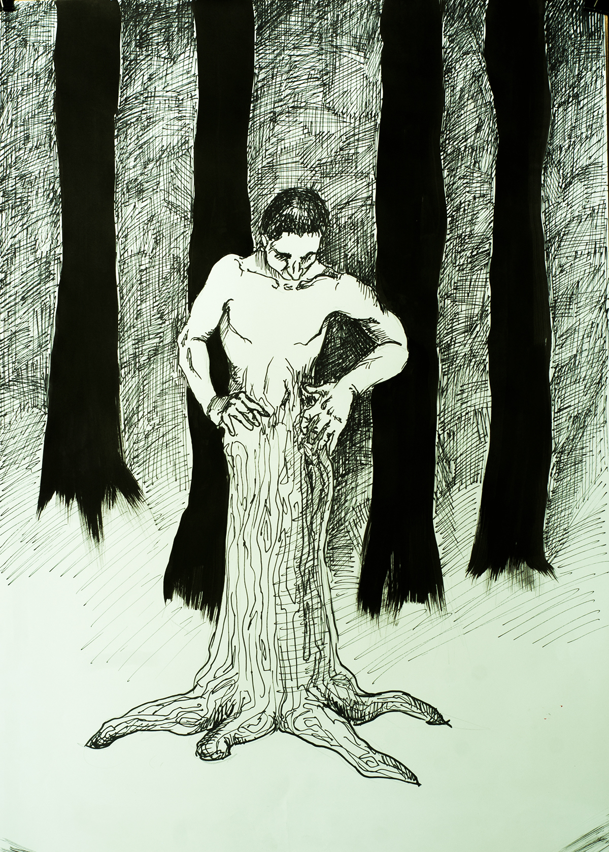 phobia fear black and white art ink