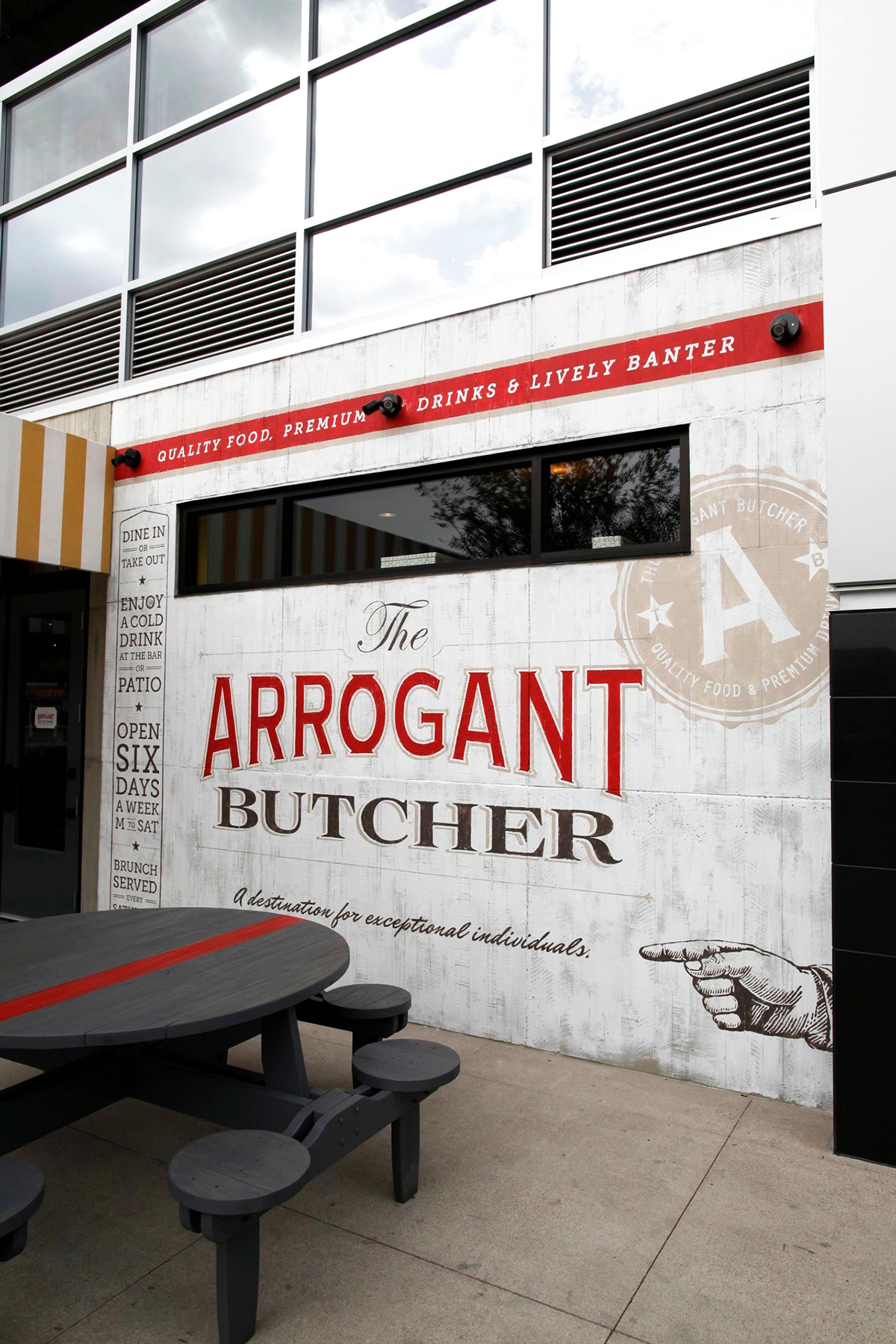 Signage restaurant Mural Outdoor Urban vintage Custom identity paint butcher Phoenix downtown city Murals