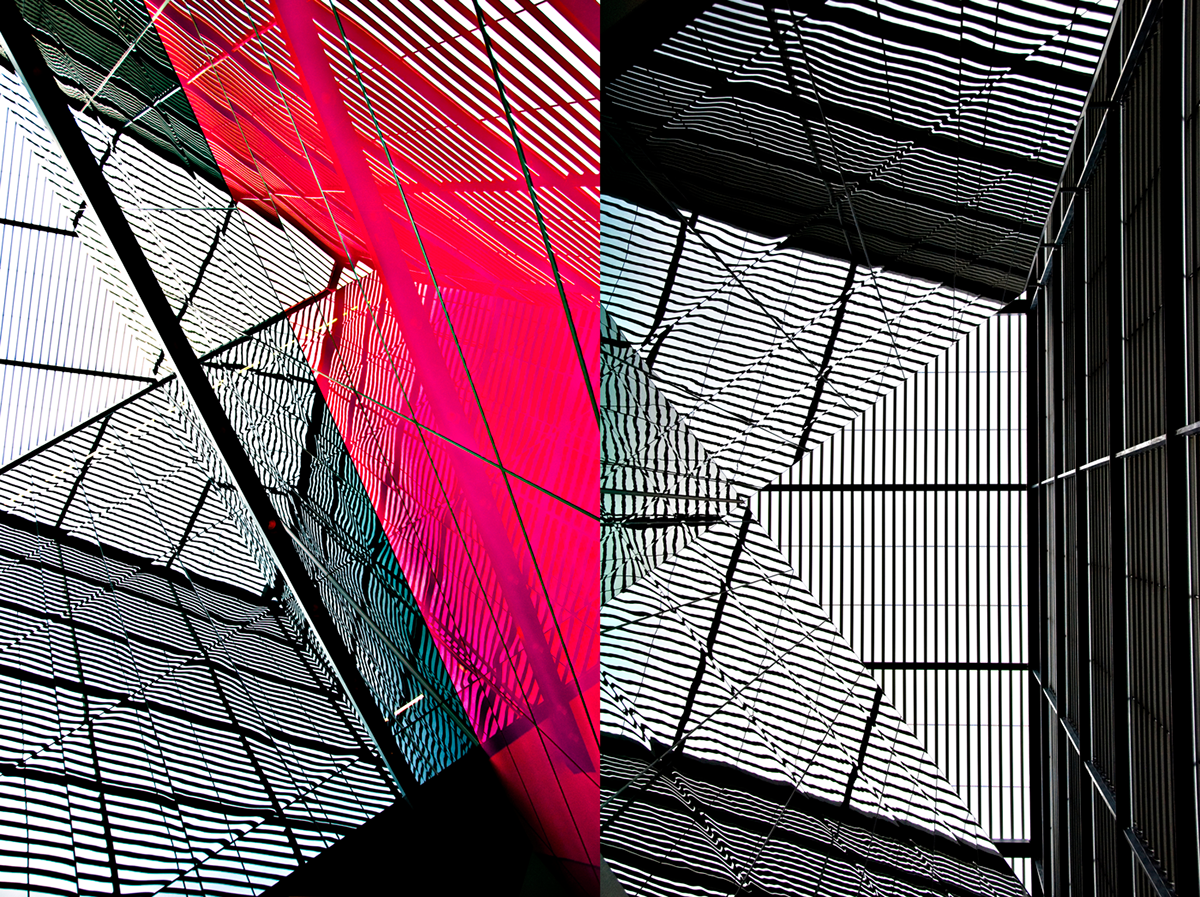 triangle rhombus red black London op-art