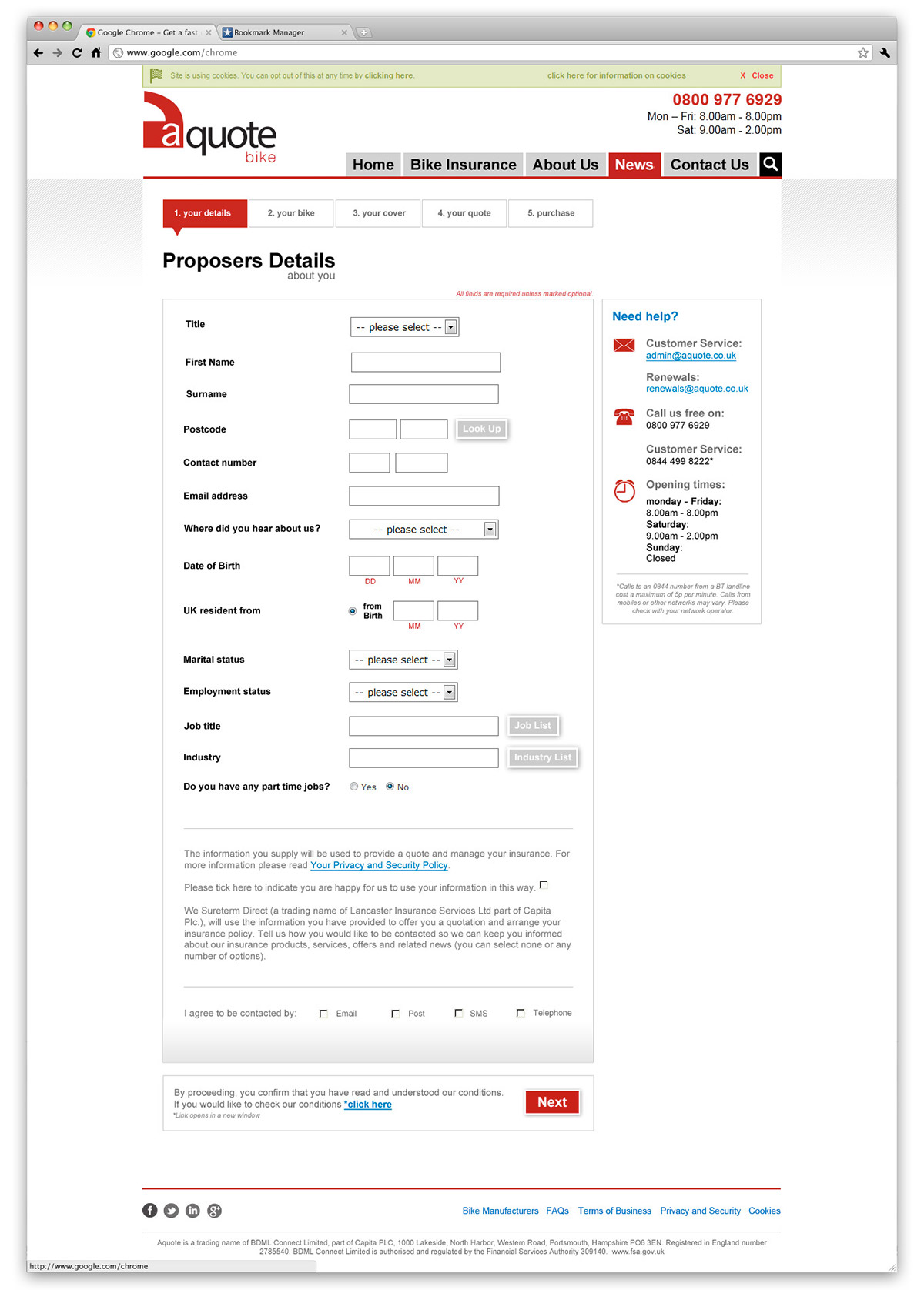 Forms Web user journeys