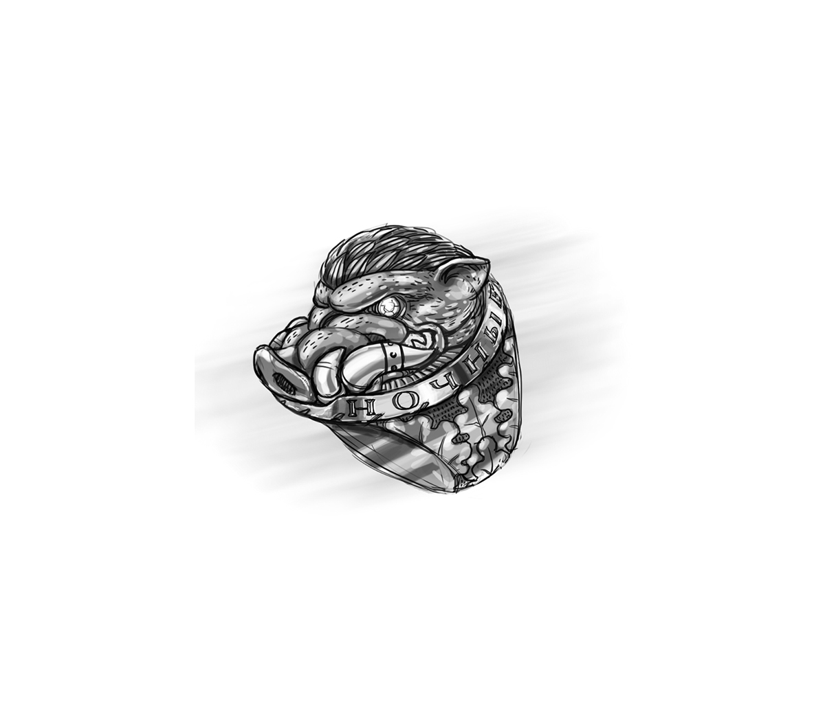 ring design jewelry Pencil drawing concept