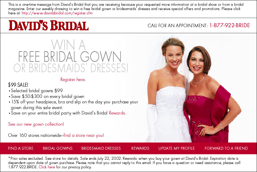 david's bridal  email marketing