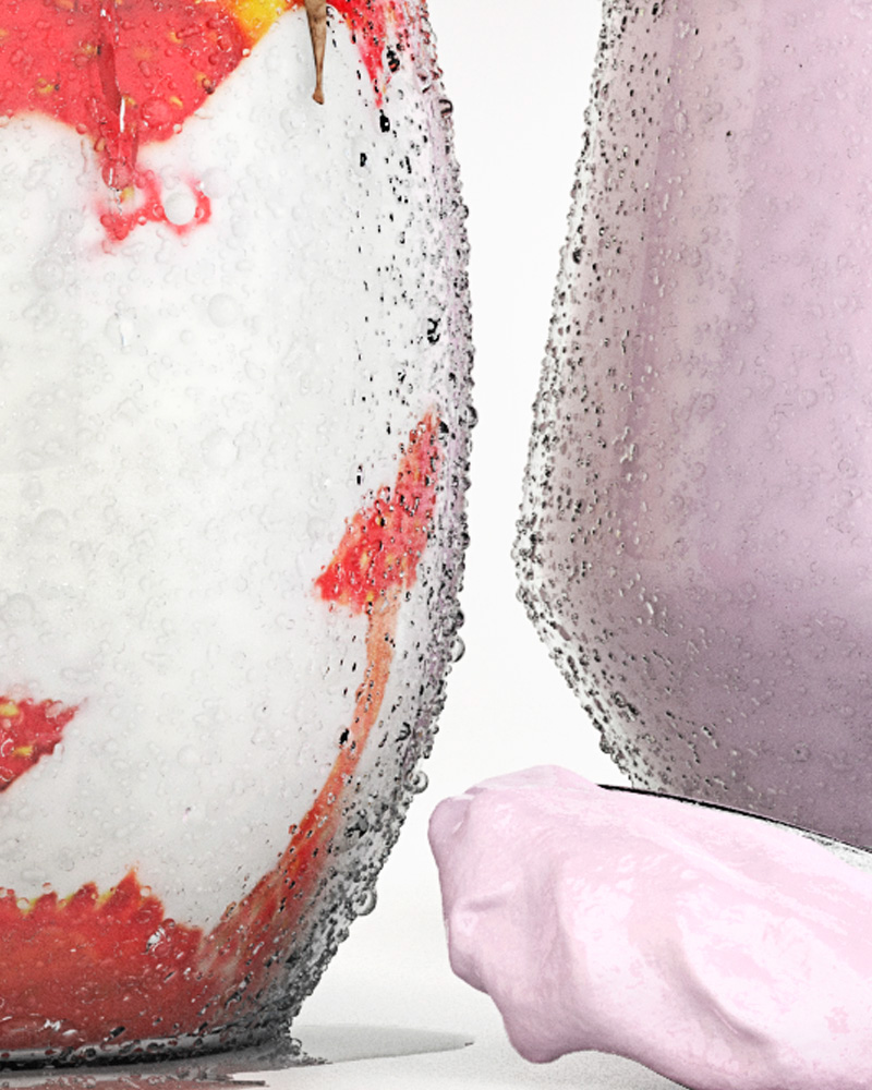yogurt jar drops Water Drops 3D product visualization product
