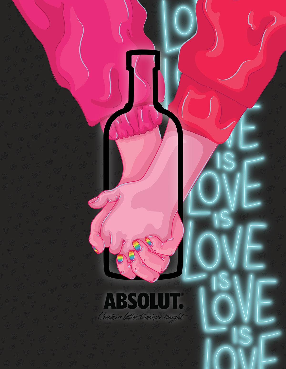 ILLUSTRATION  design art Create LGBTQ+ love is Love pink queer art Digital Art  vector