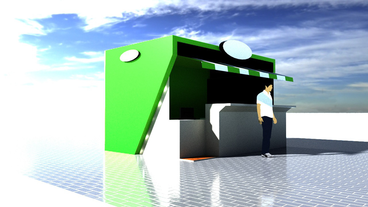 booth booth design boothdesign booths botato Fries real project SketchUP sketchup pro Sketchup vray 