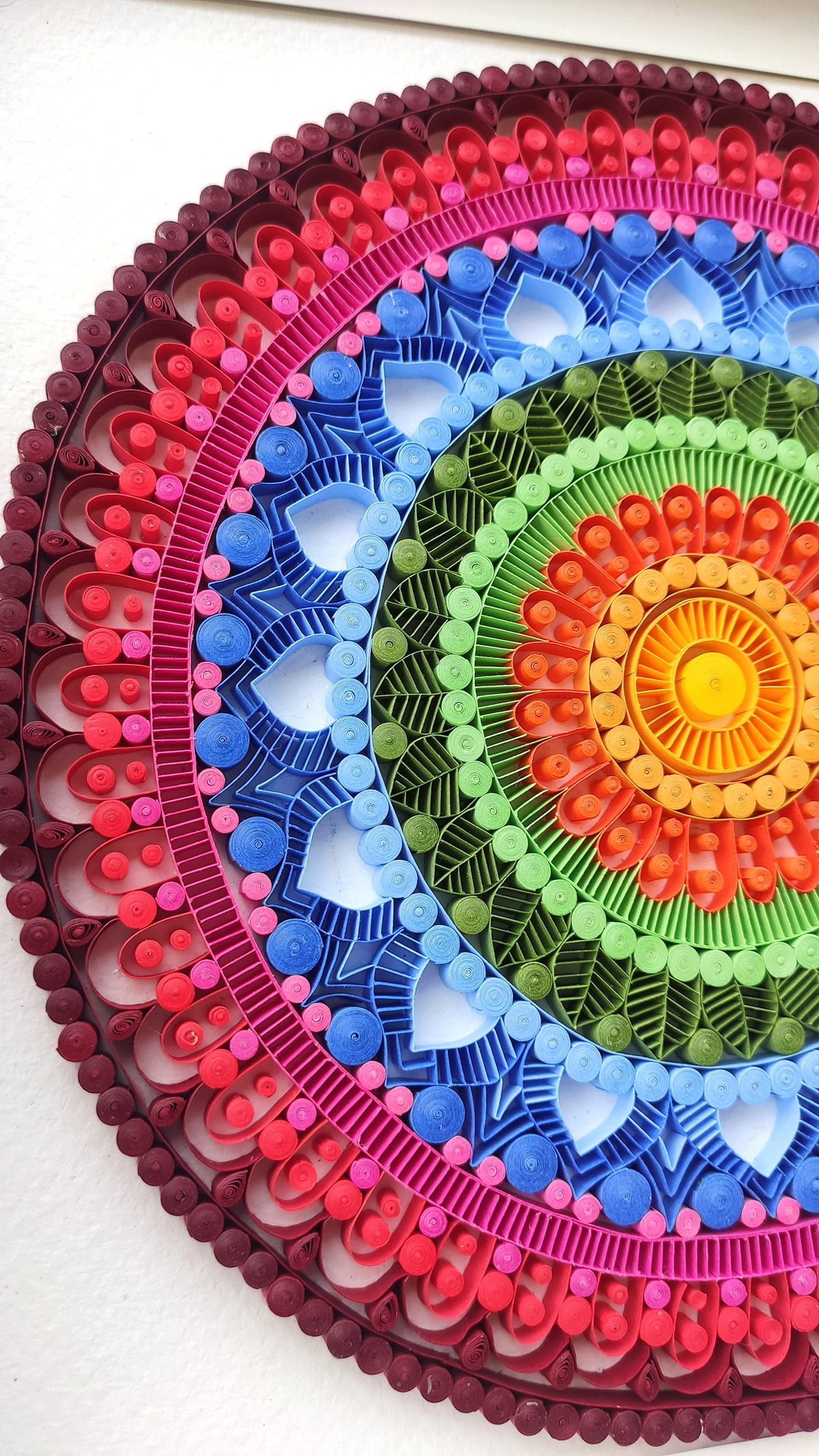 quilling paper art Mandala ILLUSTRATION  artwork contemporary art abstract colorful Mandala Art pattern design 