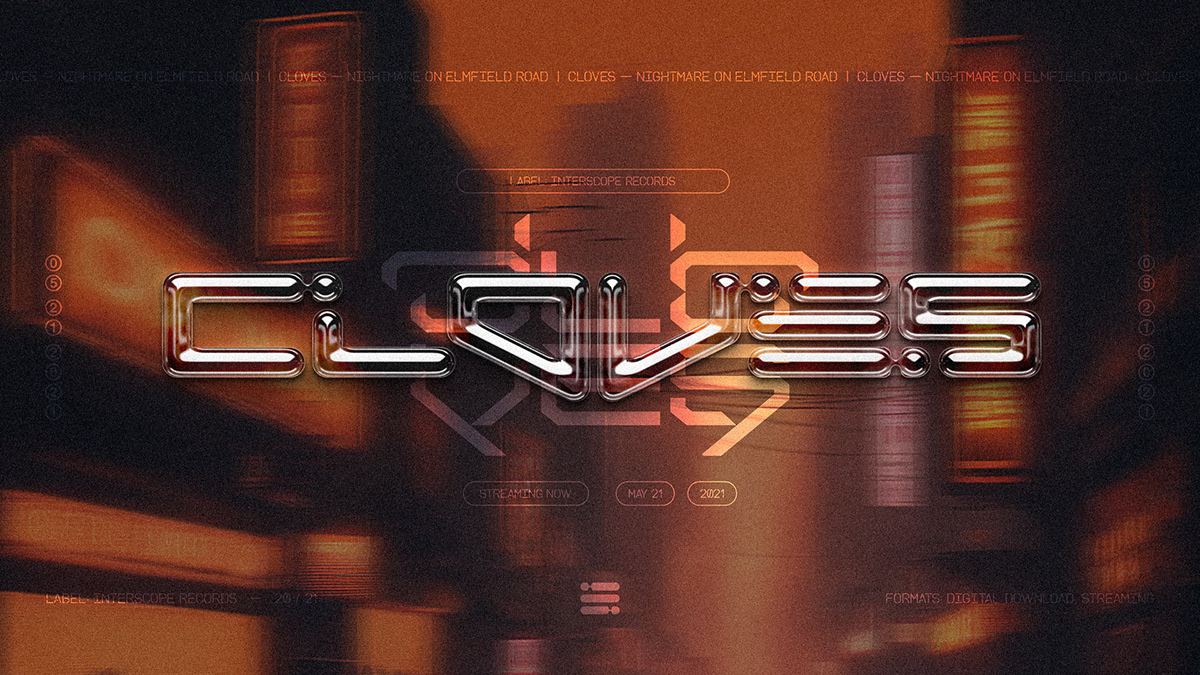 music artist Logotype lettering Y2K sci-fi chrome typography   Album futuristic