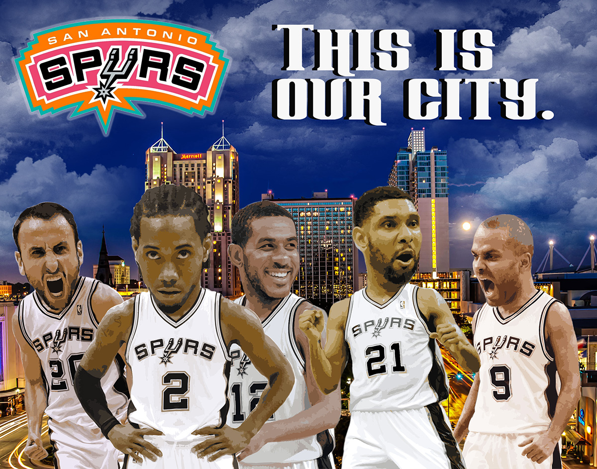 photomontoge collage Spurs San Antonio