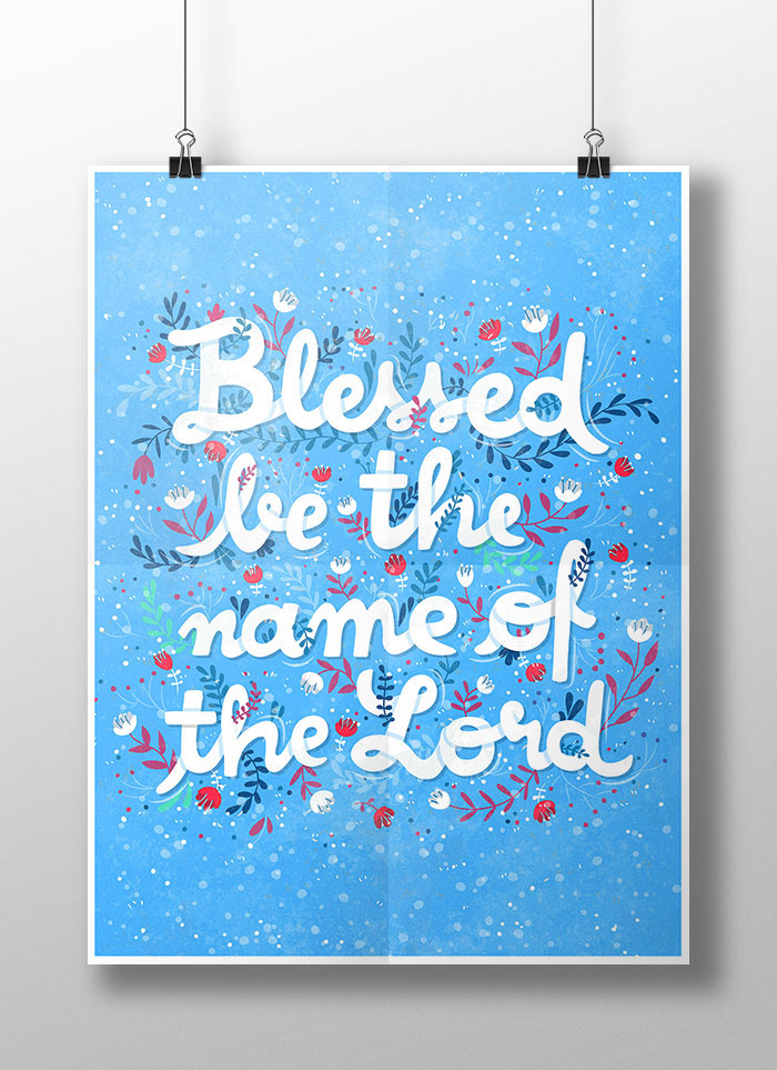 floral pattern decoration text message bible flower blue Scripture holy red purple White blessing ornament