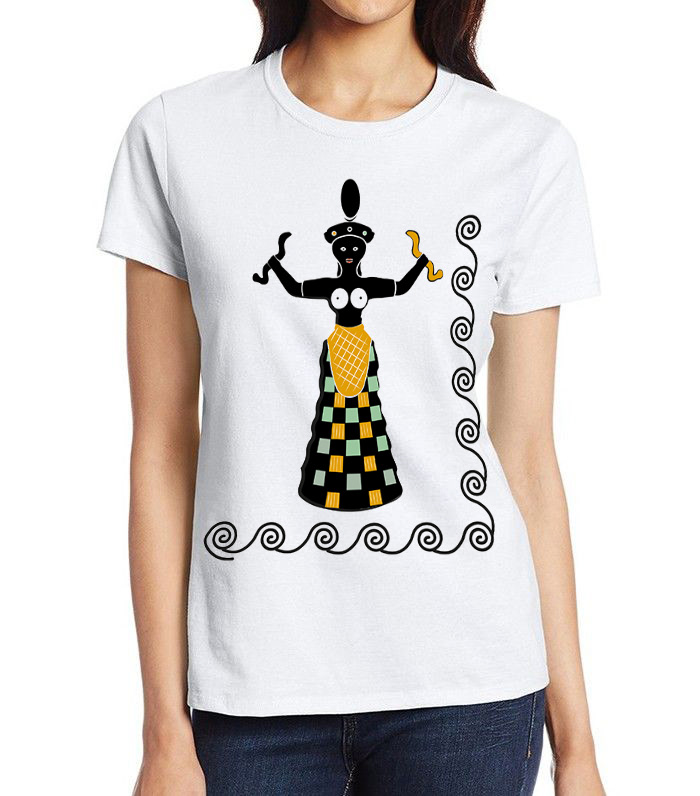 T shirt design inspired by Ancient Minoans Goddess