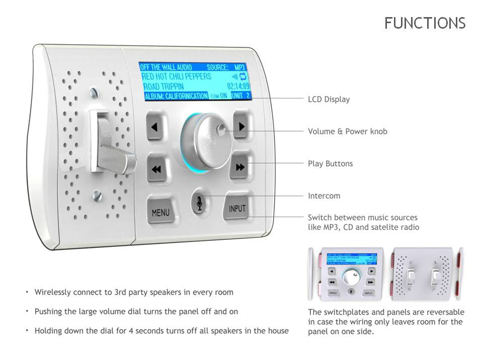 Audio Panel  wall panel mounted bluetooth Music Player Home Audio