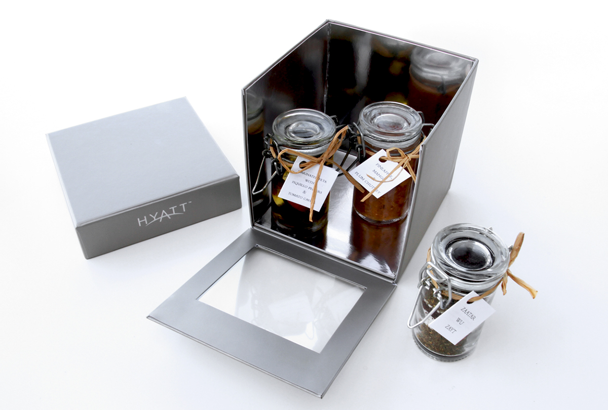 design labels jar box brand package gift premium corporate luxury healthy Hyatt Park Hyatt dubai UAE