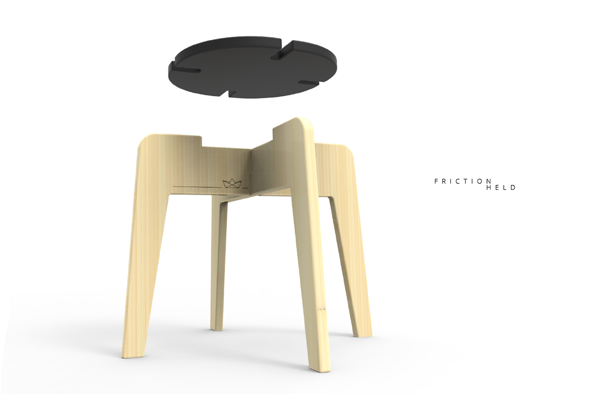 furniture stool chair flat pack TIMBER bamboo Sustainable ergonomic seating Custom