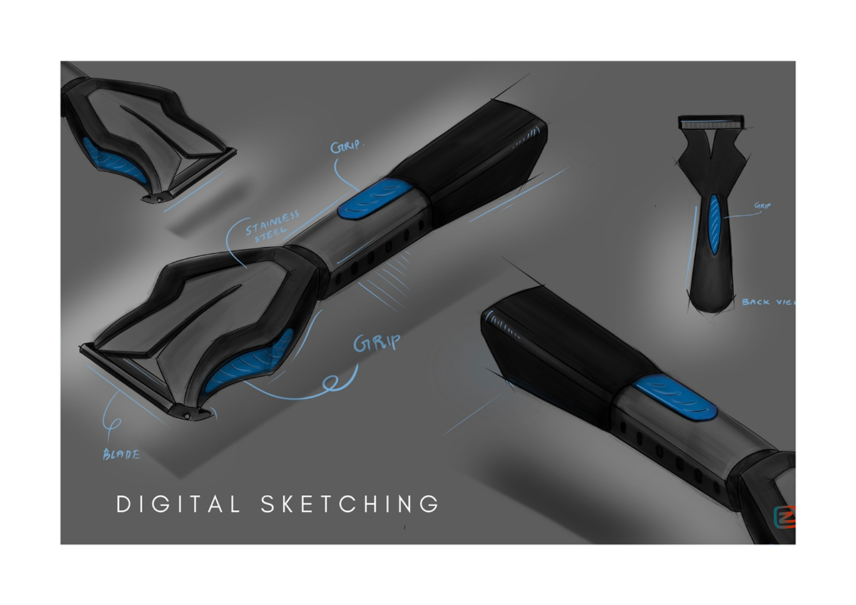 product design  design designer industrial design  3drender digital illustration Prototyping BMW bmwi8 shavingrazor