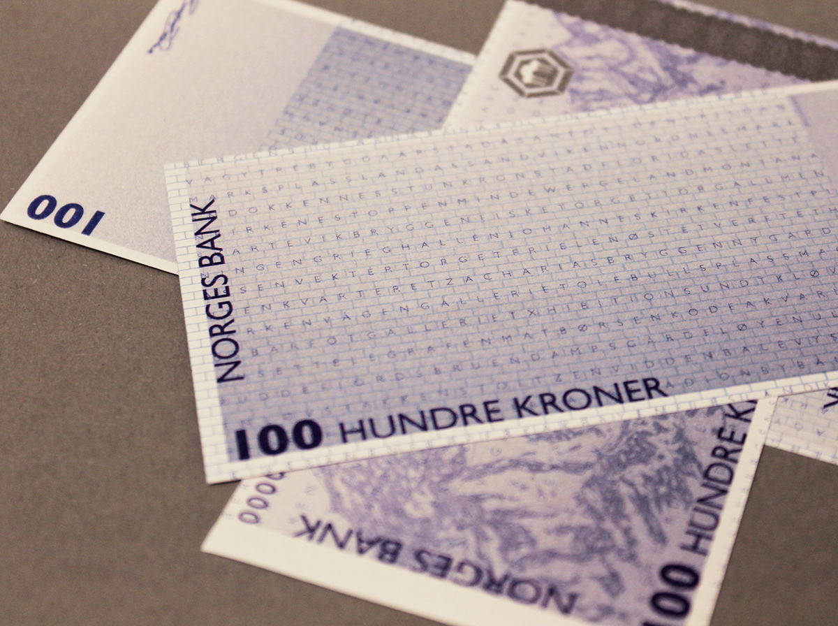 Banknote money norway Bergen redesign