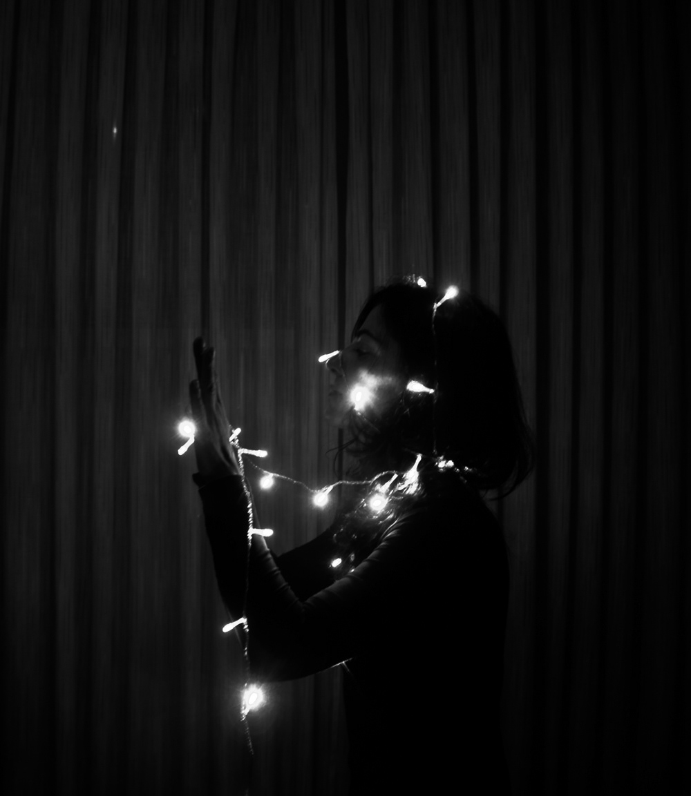 portrait lights black and white conceptual