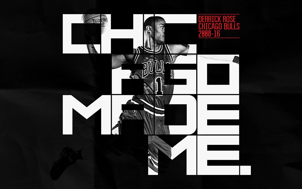 NBA Sports Design Derrick Rose chicago bulls new york knicks sport illinois graphic design 
