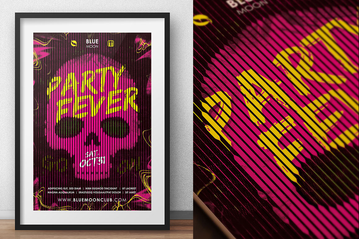 poster skull party dj toxic geometry geometric dubstep electro electronic template design Illustrator photoshop SpeedArt