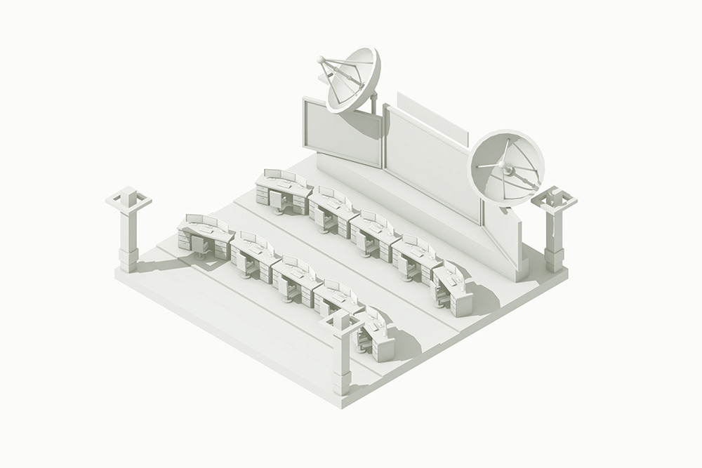 gridspace illustrations 3D art 3d art lowpoly buildings architecture networks
