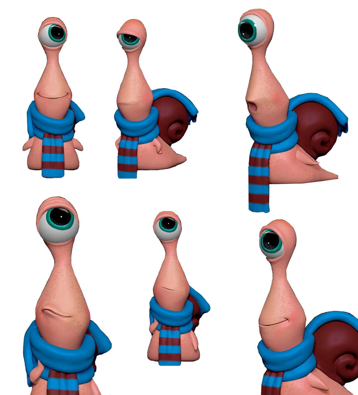 Character design  rigging concepts cartoon character character developmen look development Positive funny snails animal